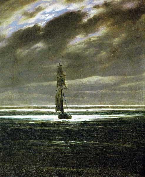 Caspar David Friedrich Seascape by Moonlight, also known as Seapiece by Moonlight